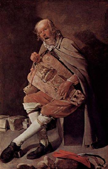 Georges de La Tour Hurdy gurdy player oil painting image